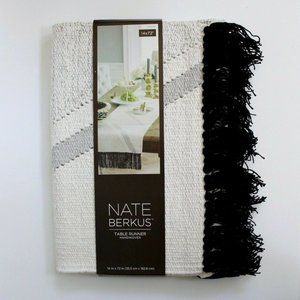 Nate Berkus Fringed Handwoven Table Runner Ivory